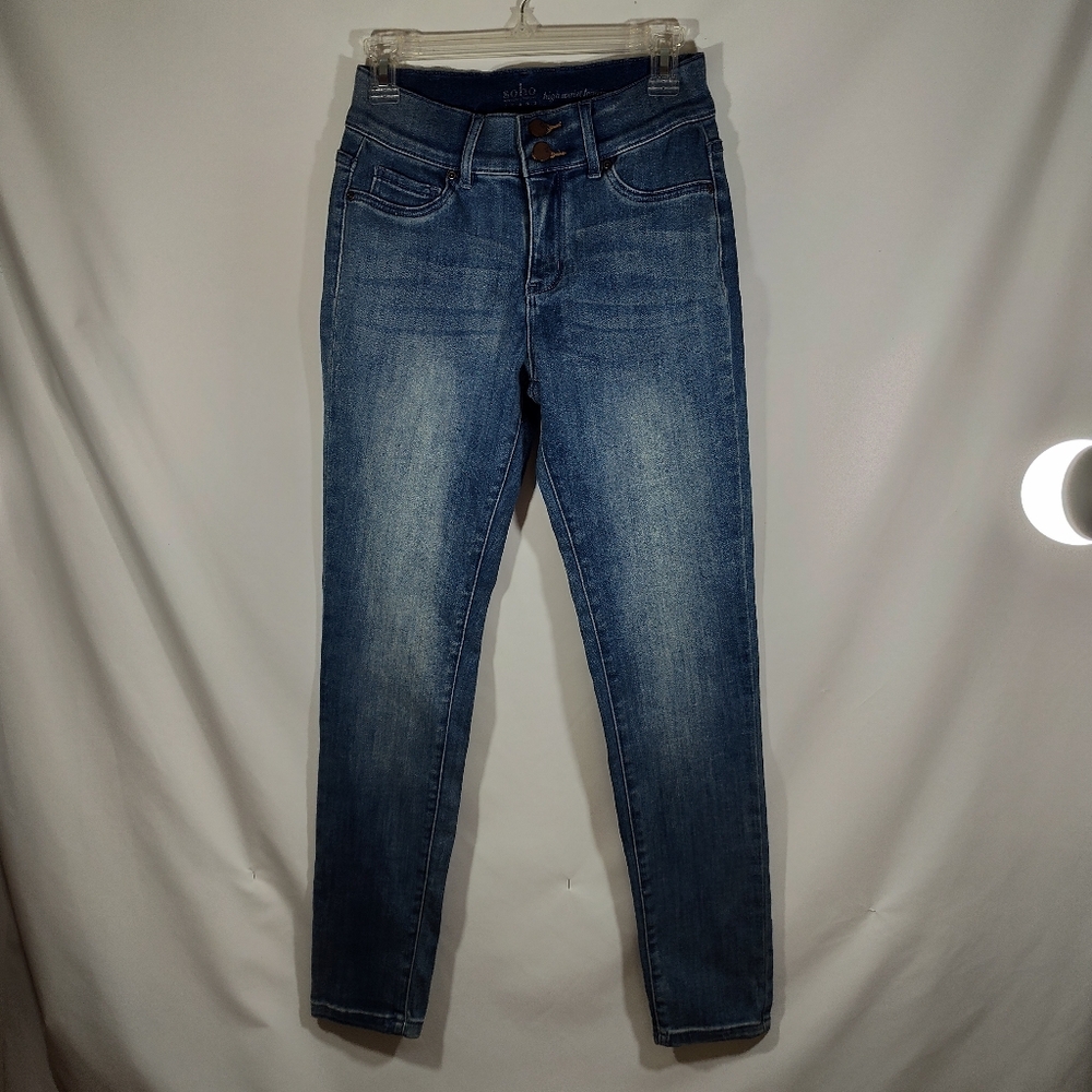 NWT Soho NY&Co Women's Blue Jean Jeggings, High Waist, Mid Wash Sz 6